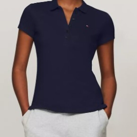 Tommy Hilfiger Slim Fit Classic Navy Polo - Size M - NWT - Picture 8 of 9